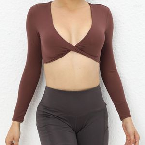 Camisas activas INLUMINE Sexy para mujer, Tops cortos de manga larga, ropa de calle informal, camiseta para gimnasio, Fitness, ropa de Yoga, Top corto de verano