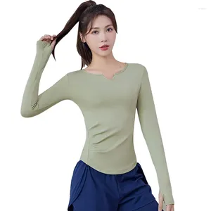 Chemises actives Entraînement à manches longues pour les femmes Running Yoga Top Slim Plus Fleece Base Base Layerl Winter Athletic T-shirt