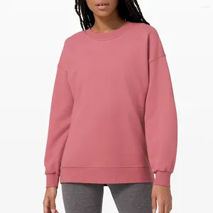 Chemises actives LuluLogo Femmes Sweatshit Wear Automne Dames Casual Pull Lâche Sports Col Rond Manches Longues Vêtements d'extérieur Femmes Co