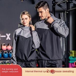 Actieve shirts Saunapak Dames Plus Size Gymkledingsets voor zweten Gewichtsverlies Vrouwelijke sportkleding Afslanktrainingspak