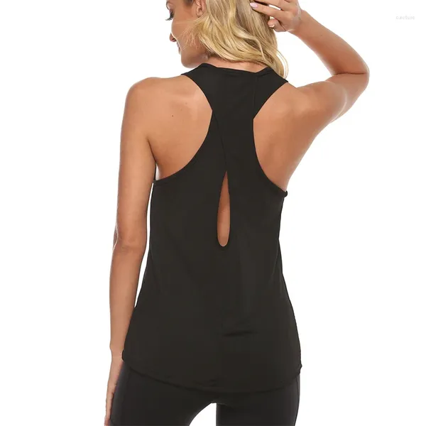 Camisas activas Top sin mangas Ropa deportiva Chaleco de yoga atlético con sensación desnuda S Camisetas sin mangas con espalda abierta Blusa sexy elástica Deporte Fitness