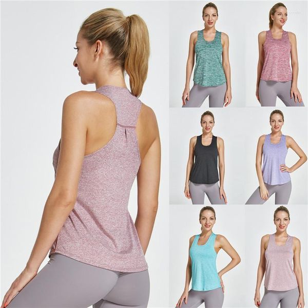 Camisas activas Chaleco de yoga sin mangas Camiseta deportiva Mujeres Athletic Fitness Tank Tops Gym Running Training Sportwear