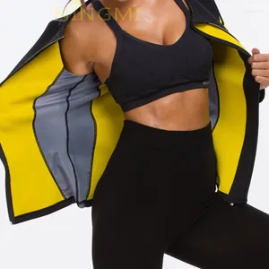 Chemises actives minceur corps Shaper Fitness femmes néoprène Sauna veste taille formateur Shapewear fermeture éclair Yoga chemise à manches longues Blouse