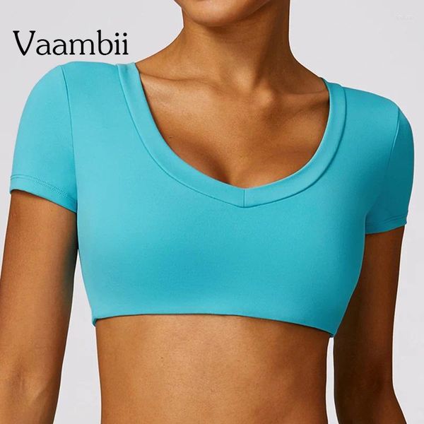 Camisas activas, Tops deportivos de entrenamiento, Top de entrenamiento de manga corta para mujer, ropa deportiva cómoda para Yoga, ropa de entrenamiento para mujer