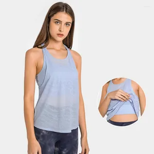 Chemises actives deux pièces sans manches Racerback athlétique Fitness col en U Sport débardeurs Gym course formation Yoga entraînement femmes gilet