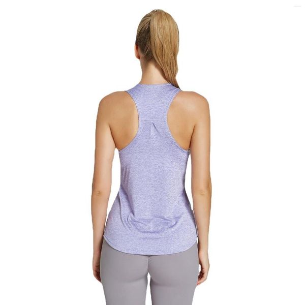 Camisetas activas con cuello en U para Yoga, chaleco de fibra de acetato para mujer, camisetas de gimnasio, camisetas deportivas para entrenamiento de Fitness para mujer, ropa deportiva de secado rápido