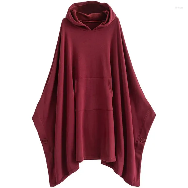 Camisas activas capa forrada de lana de invierno abrigo suelto cálido ropa de meditación Poncho de Yoga capa Zen con bolsillo K639