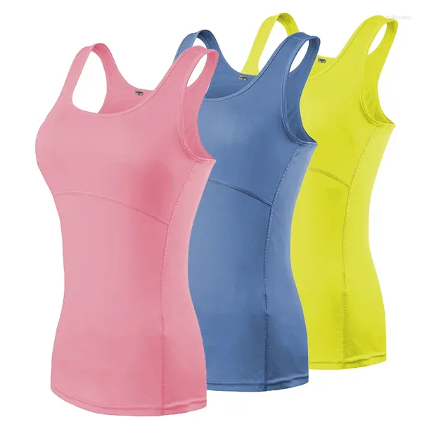 Camisas activas para mujeres sin mangas de yoga camisa fitness chaleco de gimnasio jogging corriendo camisetas sin mangas para entrenamiento de singlete