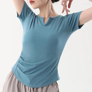 Camisas activas para mujer, Yoga, manga larga, algodón, Modem, Top de baile, Tops cortos de Ballet, baile clásico, medias de Jazz, ropa latina