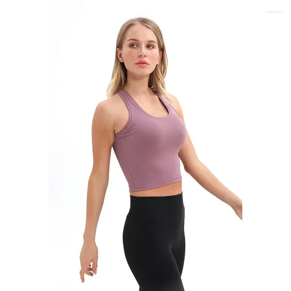 Chemises actives Femmes Yoga Shirt Sport T Sportswear Sinchlet Racer athlétique arrière Crop Top Gym Fitness Fitness Running Running Vest Workout