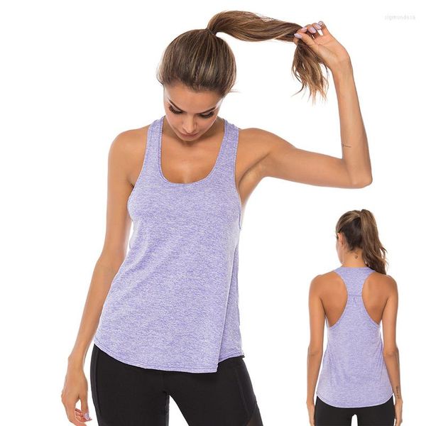 Camisas activas Camisa de yoga para mujer Tops Camiseta deportiva Ropa deportiva Singlet Athletic Racer Back Running Chaleco Tank Gym Fitness Entrenamiento Jersey Camiseta