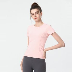 Active Shirts Womens Dry Quick Respirant Gym Yoga T Slim Sexy Sport Fitness Running Tight Short Sleeve Summer Thin Training Cloth
