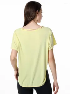 Camisas activas, Tops de Yoga para mujer, camisetas finas y transpirables para gimnasio, camiseta holgada para mujer, ropa deportiva para correr de talla grande para Fitness