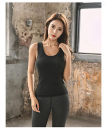 Camisas activas Chaleco de yoga Camisa básica de entrenamiento para correr de secado rápido Ropa deportiva profesional adelgazante con almohadilla para el pecho