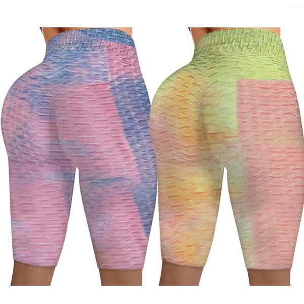 Pantalones cortos activos 1/2 Uds Tie-dye sin costuras Yoga Energy alta cintura Push Up Joggers gimnasio deporte mujer chándal Fitness correr