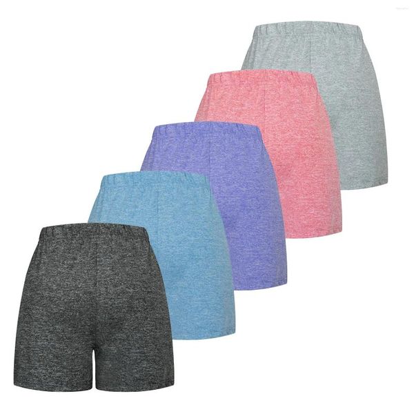 Short actif 5 pièces/ensemble, pantalon de Sport de Yoga pour femmes, taille élastique, poche, solide, coton moyen, confortable, taille haute