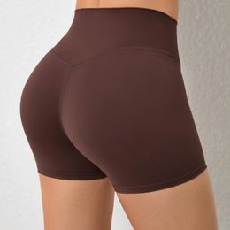 Shorts actifs Fitness Yoga Femmes Gym Entraînement Lycra Court Push Up Deportivo Mujer Sport Femme 2023 Vêtements d'été Marron Rouge Blanc Marine