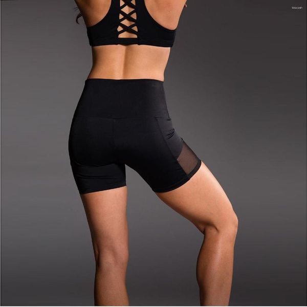 Short actif Leggings Biker femmes taille haute sans couture salle de sport maille Fitness court Scrunch BuShorts Spandex noir entraînement