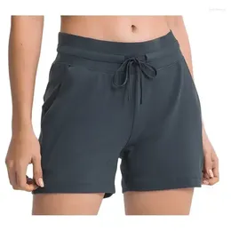 Pantalones cortos activos Luulogo Yoga Lady tenis al aire libre Fitness pantalón corto para correr pantalones Material de Lycra alta elasticidad ventilación de secado rápido