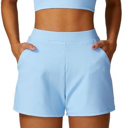Pantalones cortos activos sirena curva verano suelto Casual deportes mujeres tela roscada secado rápido cintura alta Yoga correr Fitness