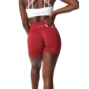 Shorts actifs NVGTN couleur unie Spandex sans couture collants d'entraînement doux pour femmes porter des pantalons de Yoga taille haute