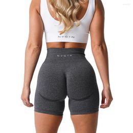 Active Shorts NVGTN Femme Sans Couture Taille Haute Sourire Contour Cyclisme Gym Yoga Entraînement Sports Décontractés