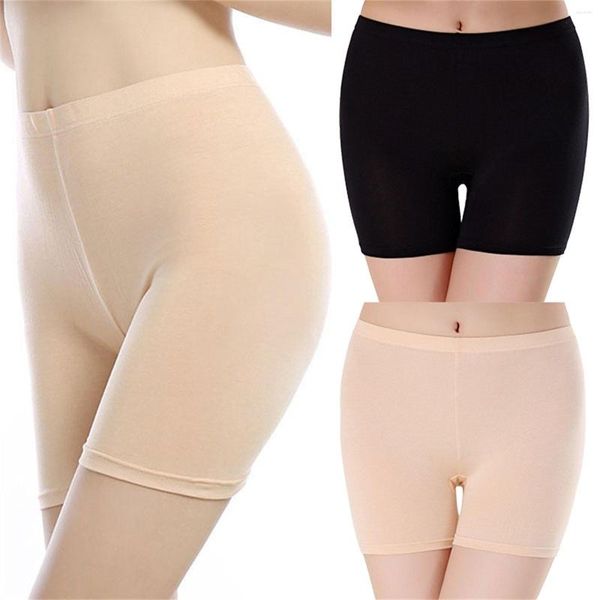 Pantalones cortos activos de gran tamaño de alta elasticidad, cómodas mallas de cintura sin bragas sin costuras para mujer, ropa interior de nailon, bóxers de algodón