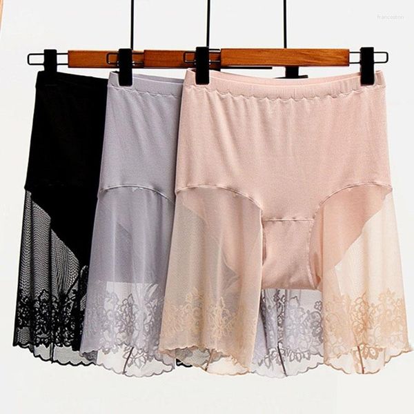 Pantalones cortos activos de talla grande debajo de la falda Sexy encaje Anti rozaduras muslo seguridad señoras pantalones ropa interior mujeres grandes