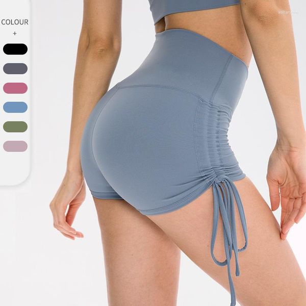 Shorts actifs Sexy cordon taille haute femmes Yoga serré course Fitness sport pantalon levage hanche pour femme