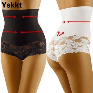 Shorts actifs Sexy Shaperwear Femmes Lace Lace High Taist Trainer Corps Shaper Ladies Tummy Slim Control Shape Brely Belly Underwear Briefs Panty