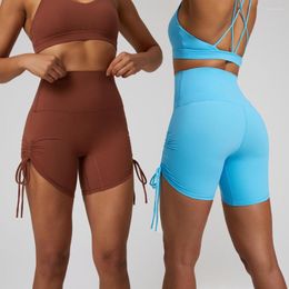 Actieve shorts Shinbene 5 "Super Cloud Side Drawstring Workout Gym Plain High Taille Yoga Fitness