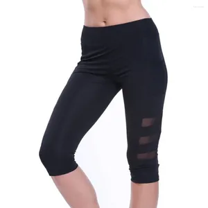 Shorts actifs respectueux de la peau polyester respirant maille de course taille haute avec poches latérales femmes pantalon de yoga entraînement contrôle du ventre gymnase