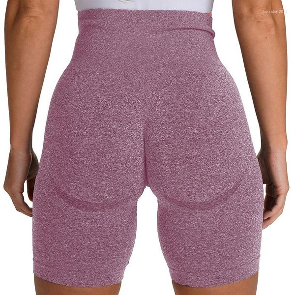 Short actif Spandex solide sans couture femmes collants d'entraînement doux tenues de Fitness pantalons de Yoga Push Up Booty