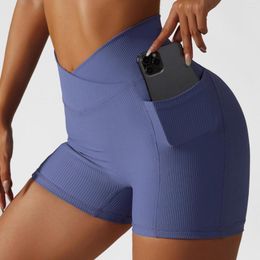 Actieve Shorts Sport Met Zakken Vrouwelijke V Taille Yoga Broek 3/8 Ademende Jogging Oefening Bodems Fietskleding Mallas Cortas Mujer