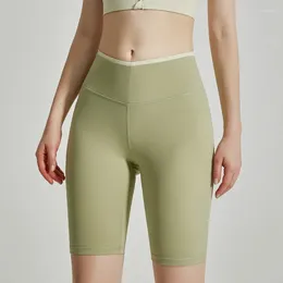 Short actif d'été, pantalon de Yoga aux couleurs assorties, vêtements d'extérieur pour femmes, taille haute, levage des hanches, fin, séchage rapide, serré, sport pour filles