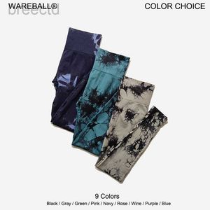 Shorts actifs Wareball Nouveau pantalon de yoga à teinture à cravate Leggings de gym de gym féminin