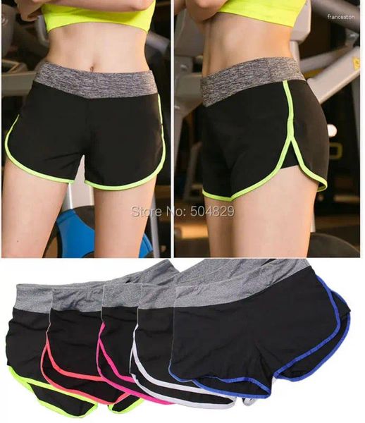 Shorts actifs en gros de 100 pcs / lot Femmes Running Sport Yoga Cotton Élastique TAILLE LORD FEMINE FEME