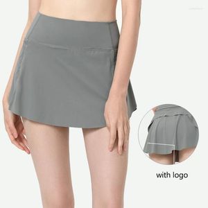 Shorts actifs avec Logo pour femmes, pantalons de Fitness, de Yoga, jupes attachées, taille haute, Leggings de gymnastique Push-Up pour le sport, le Tennis, l'entraînement de Golf