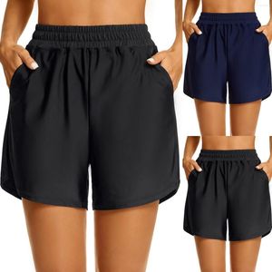 Actieve shorts dameszwemmen met zakken met hoge taille bord badpak badpak bodem jongensheren zwembroek