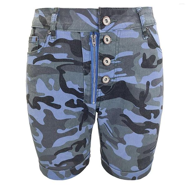 Shorts actifs femmes mode décontractée haute bombes Slim Camouflage Denim Jean pantalon pour taille cloche bas