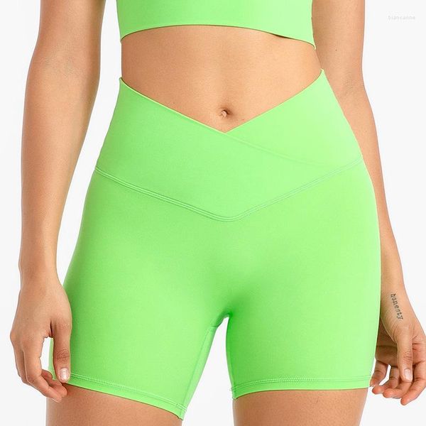 Shorts actifs pantalons de Yoga sans couture pour femmes Double face nu croisé course serré Biker Gym femmes vêtements pour Fitness