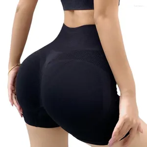 Actieve shorts yoga snel drogen ademende hoge taille zweet vrijgeven om workout te relezen korte fitness lift bugym running sportkleding vrouwen