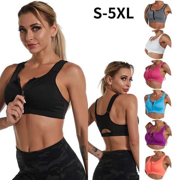 Ropa interior activa Nuevo sujetador deportivo Femenino delantero Pusher Up Top Top Top más tamaño Tops Yoga Fitness Shock -Prest Vest Sport Sport para mujeres D240508