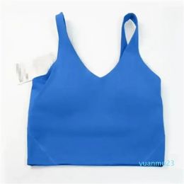 Ropa interior activa Traje de yoga Tipo Lu u Alineación de espalda Camisetas sin mangas Ropa de gimnasia Mujeres Casual Correr Desnudo Sujetador deportivo ajustado Fitness Chaleco hermoso Camisa Jkl Tamaño Sxxl