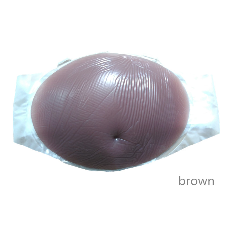Gratis frakt Silikon Fake Belly Falsklig Gravid Konstgjord Tummy Mjuk Bekväm 2000G-4600G / PC Brown Färg för Unisex