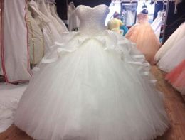 Imagen real Coral Quinceanera Vestidos Pearls Tulle Lace Sweet 16 Vestido Barato Prom Ball Vestidos 2019 Masquerade Ball Gowns8217216