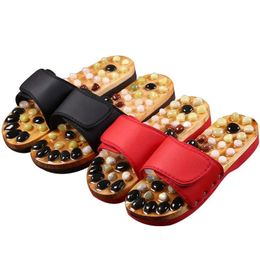 Zapatillas de masaje de acupresión con piedra Natural, sandalias de reflexología terapéutica, punto de acupuntura para pies, dolor de arco Shiatsu 240313