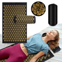 Tapis de yoga d'acupression Coussin applicateur de Kuznetsov Sensi Massage Aiguilles du corps avec pointes Oreiller Masseur de pieds Fitness Pilates 240127