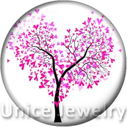 Ad1301126 12/18 / 20mm Snap op Charms voor Armband Ketting Hot Koop DIY Bevindingen Glas Snap Knoppen Sieraden Love Tree Design Noosa