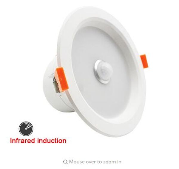 LED sans fil PIR capteur de mouvement Downlights Intelligent infrarouge Induction SMD 6 W 12 W 110-240 V encastré plafonnier